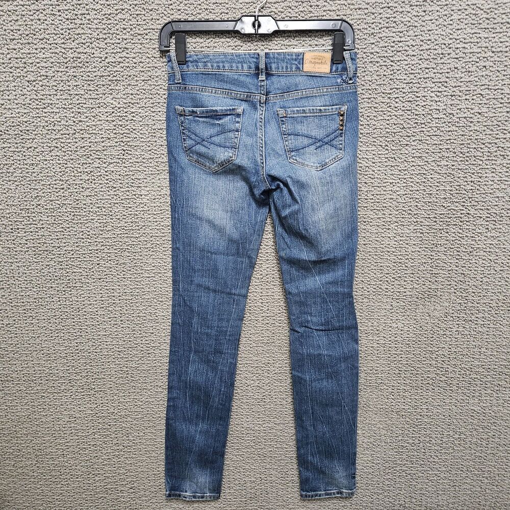 AÉROPOSTALE Women’s Bayla Skinny Studded Blue Denim Jeans Size 00 Regular - Picture 4 of 8